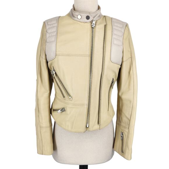 H&M Studio Jackets & Blazers - Vintage H&M S/S Studio 2016 Leather Biker Moto Jacket Womens Size 4